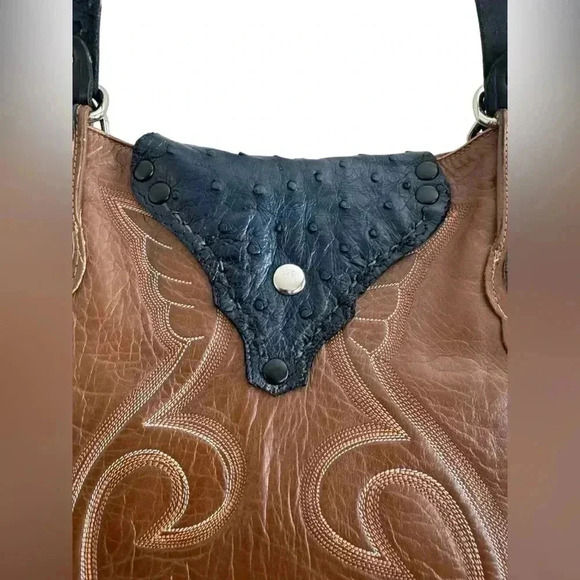 Handmade Western Boot Genuine Leather Shoulder Bag Purse - Picture 8 of 16